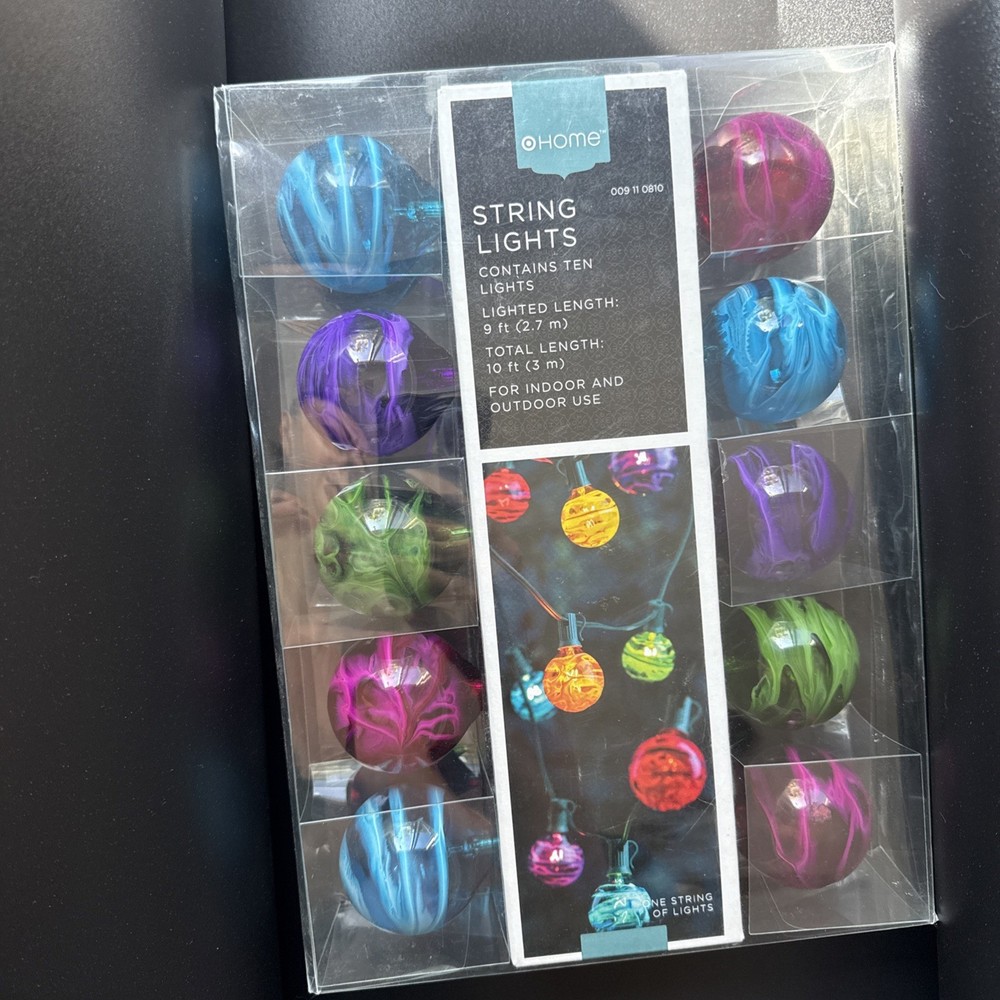 Room Essentials Globe Colorful Round Marbles String Lights 10 count