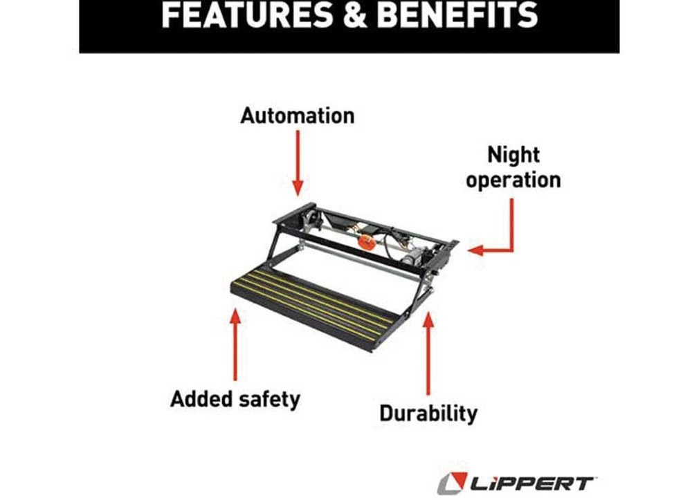 Lippert 372604 Revolution Series Complete Single Electric Step (9010000465)