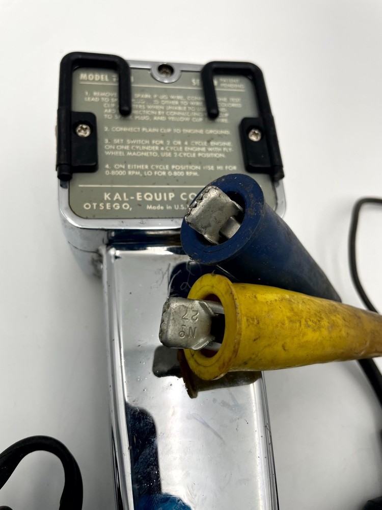 Vintage Kal-Equip Engine Analyzer Engine Speed Tester Silver Analog Display