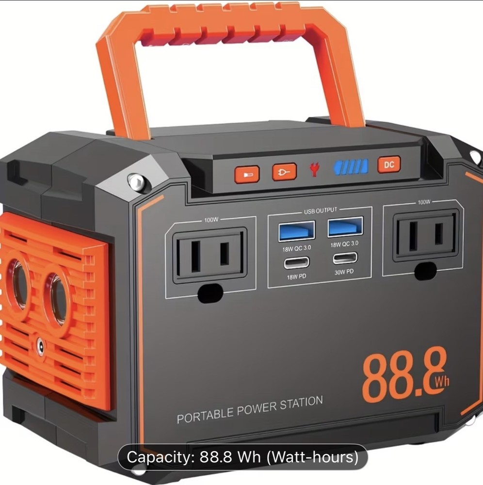 Versatile Portable Power Station with Multi-Charging Options & Safety Features