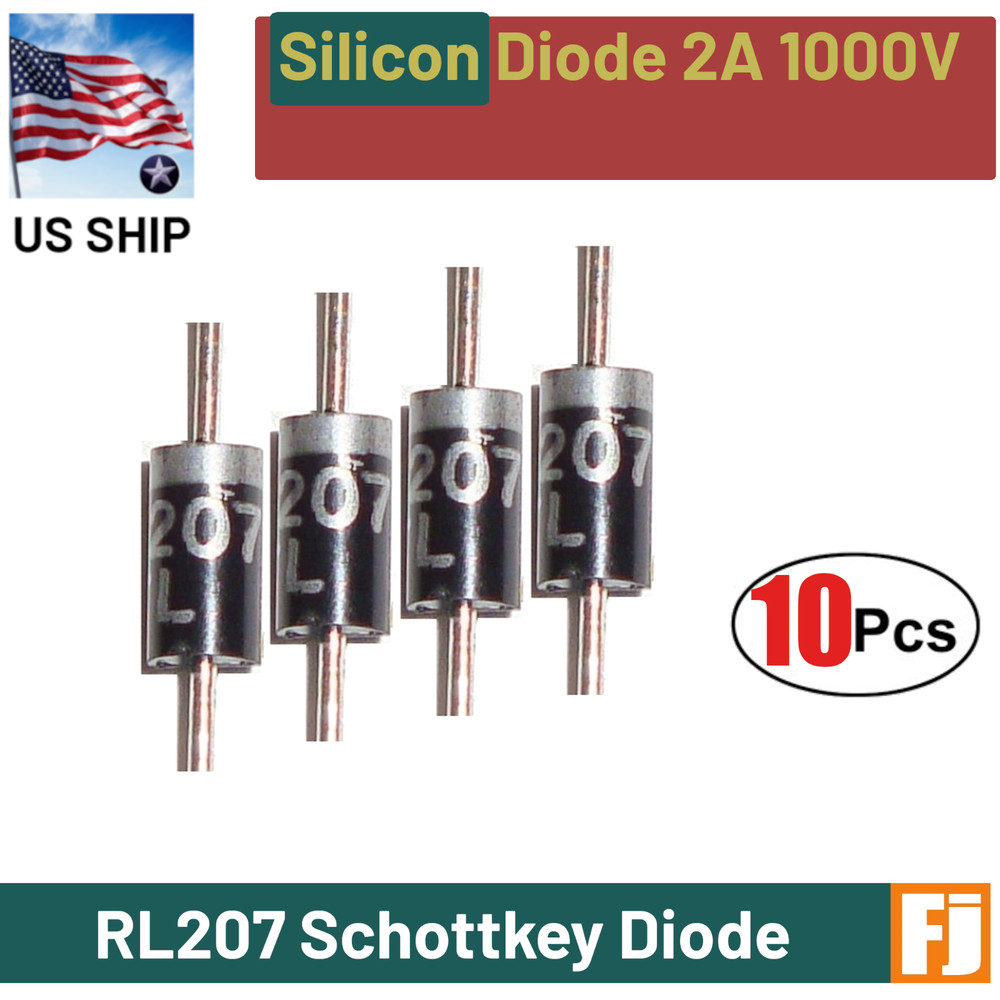 10 Pcs RL207 Silicon Diode | Schottky Rectifier Diode | D0-15 | US Ship