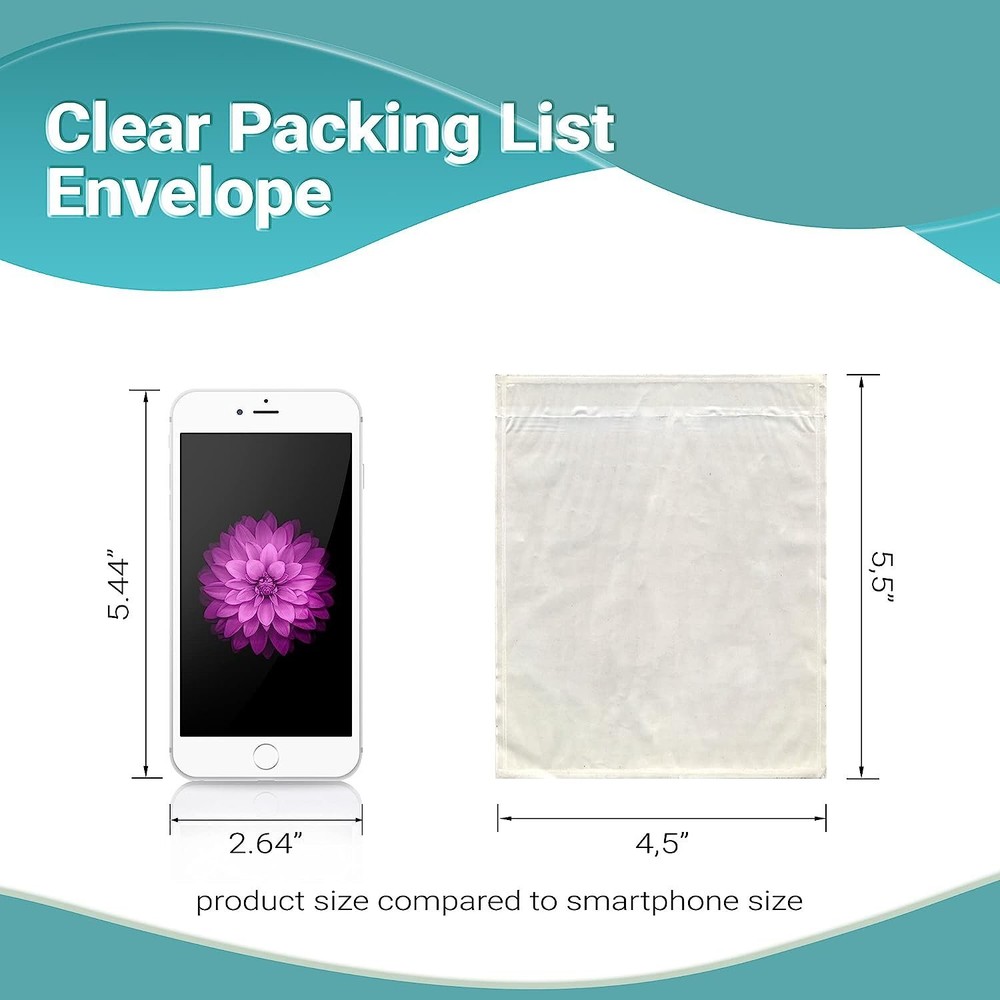 4.5x5.5 1000 Packing List Enclosed Face Side Loading Envelopes Shipping Label