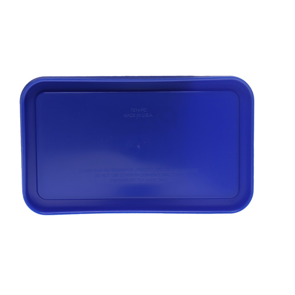 Pyrex 7214-PC Cadet Blue Rectangle Plastic Food Storage Replacement Lid (2-Pack)