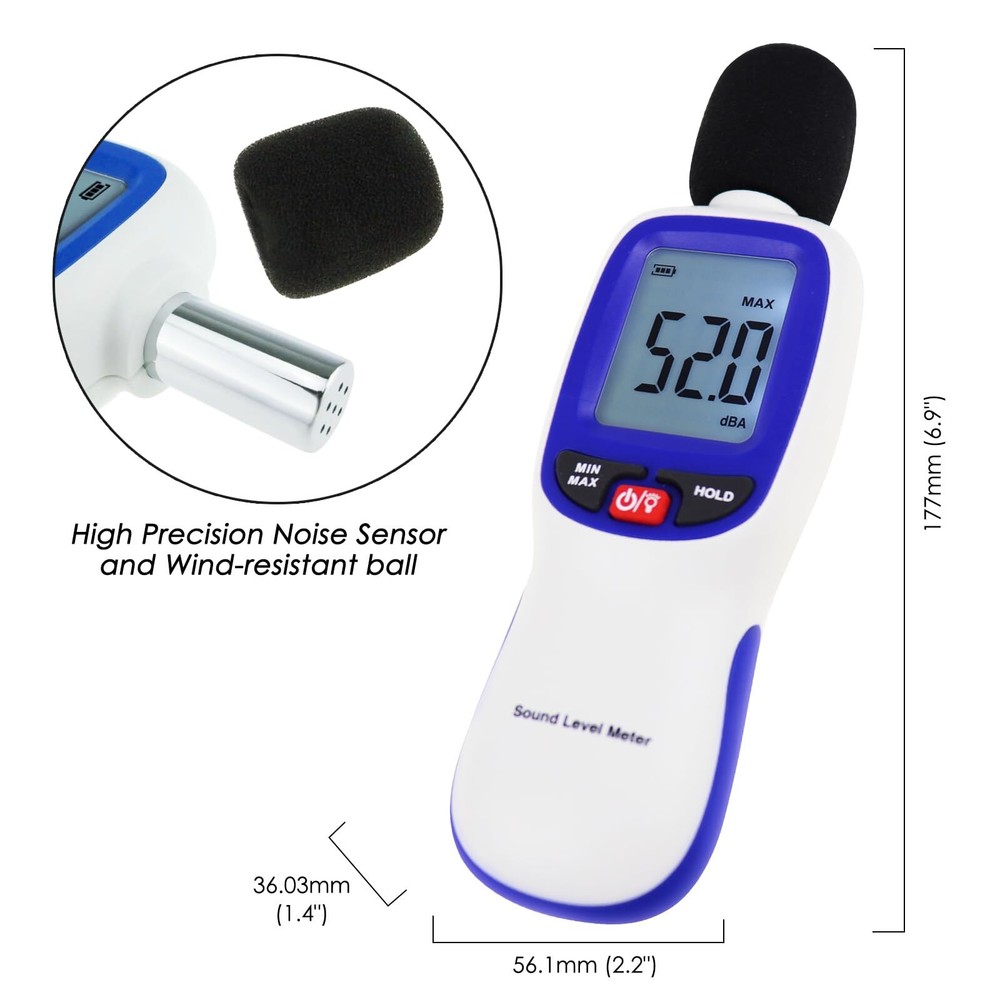 Decibel Meter Wireless Sound Decibel Meter With App Data Logging Bluetooth Porta