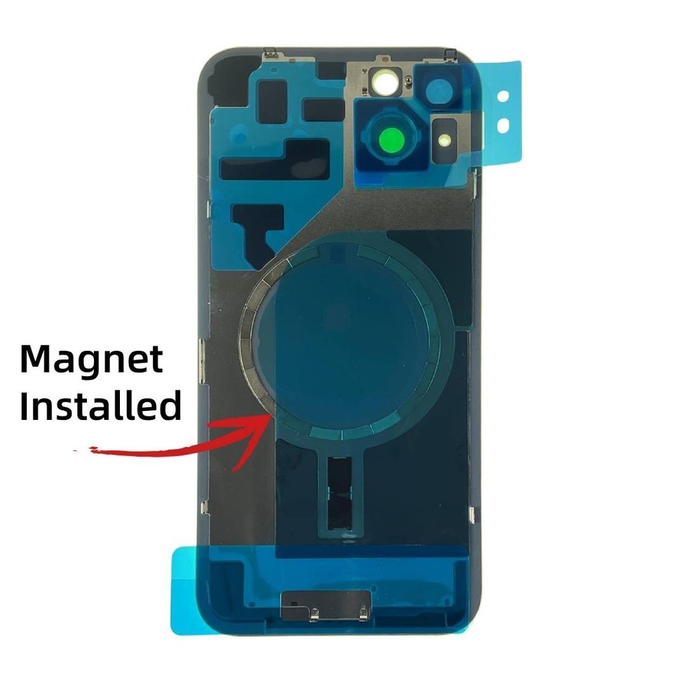 Back Glass Replacement With Lens Magnet Bracket For iPhone 14 15 16 Plus Pro Max