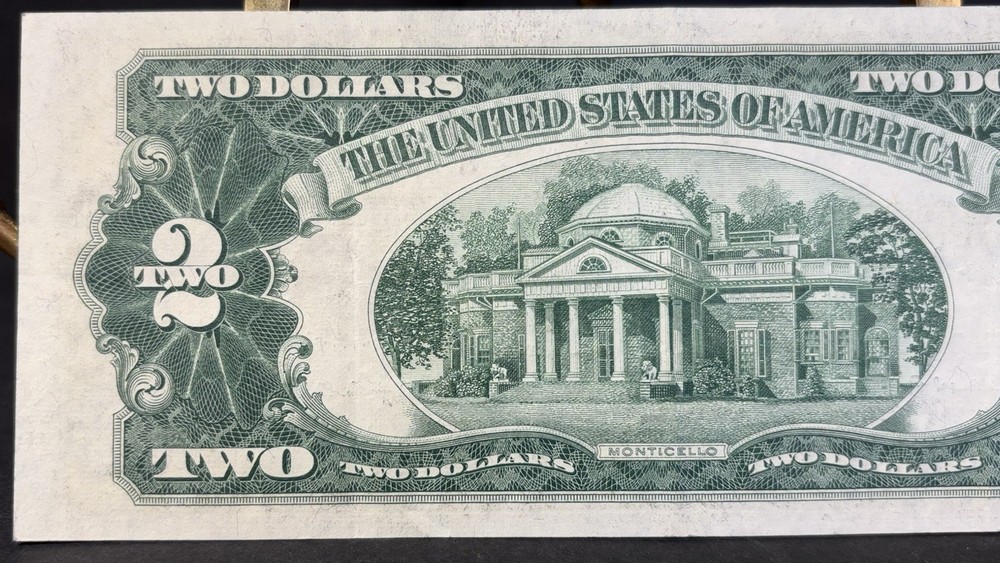 1953 B $2 Red Seal U.S. Banknote Misaligned Border Error