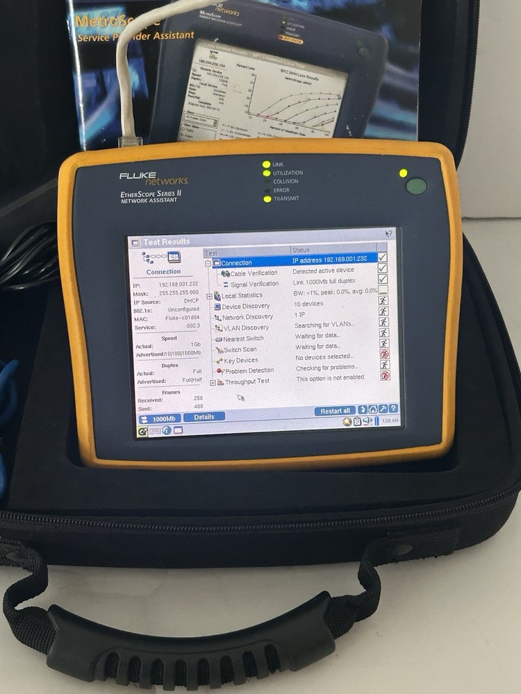 Fluke Networks EtherScope Series II Network Assistant-Case,Battery & Accessories