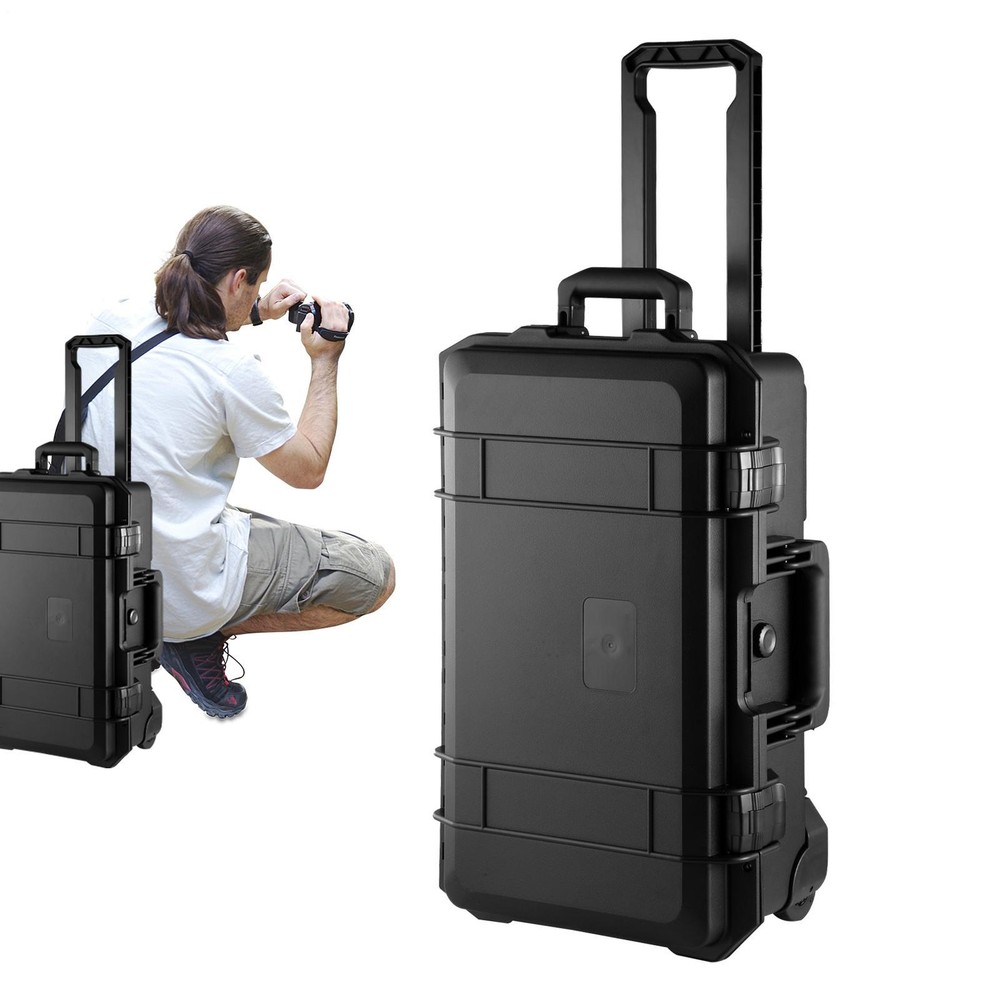 Waterproof Rolling Protective Case,Hard Compact Camera Case With Handle & Wheels