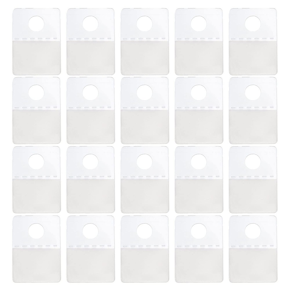 200 PCS Clear Self-Adhesive Hang Tabs Hooks Round Hole Pegboard Display