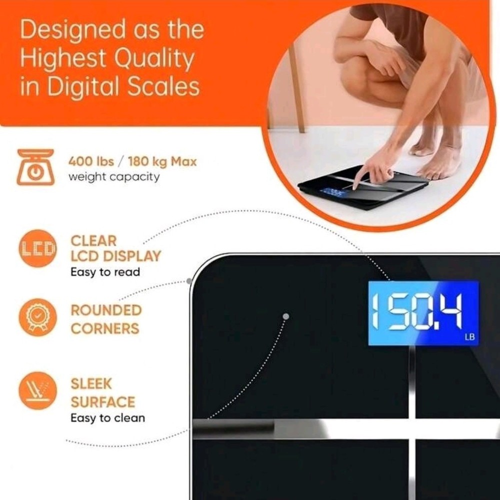 Multi-Function Smart Body Fat And Weight Scale, Bathroom Digital Scale
