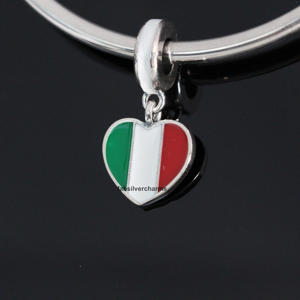 Authentic Pandora Italy Flag Heart Charm