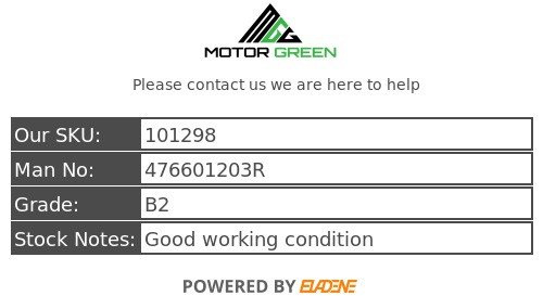 RENAULT CAPTUR DYNAMIQUE 2013-2017 ABS ECU Control Module 476601203R