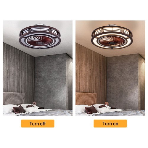 20'' Ceiling Fans+Light,Flush Mount Fandelier +Remote, Dimmable/Wind Speed/Timer