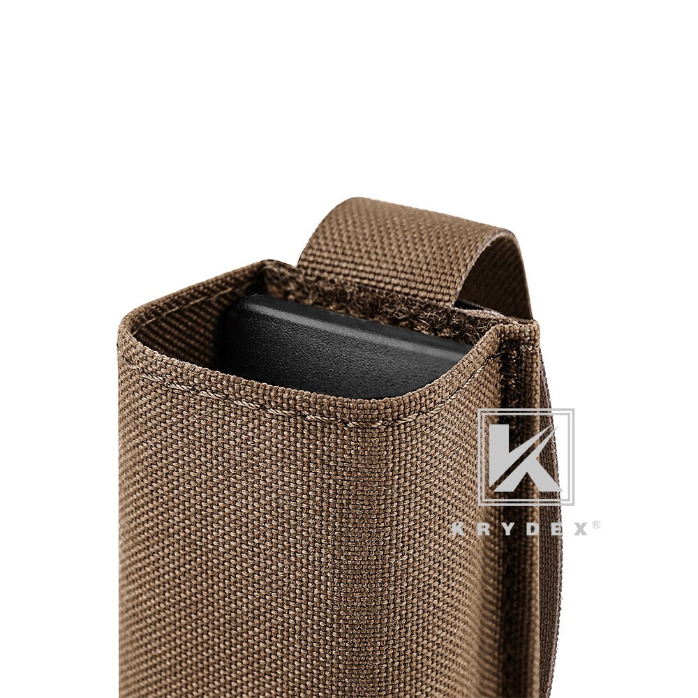 KRYDEX Tactical Double Stack Pistol Single Mag Pouch Belt / MOLLE Mounted Coyote