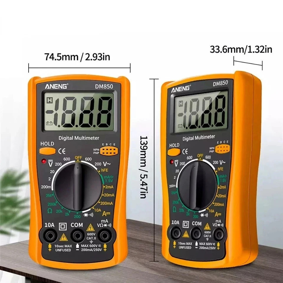 Professional Digital Multimeter Voltmeter Ohmmeter Ammeter Multi Tester Meter