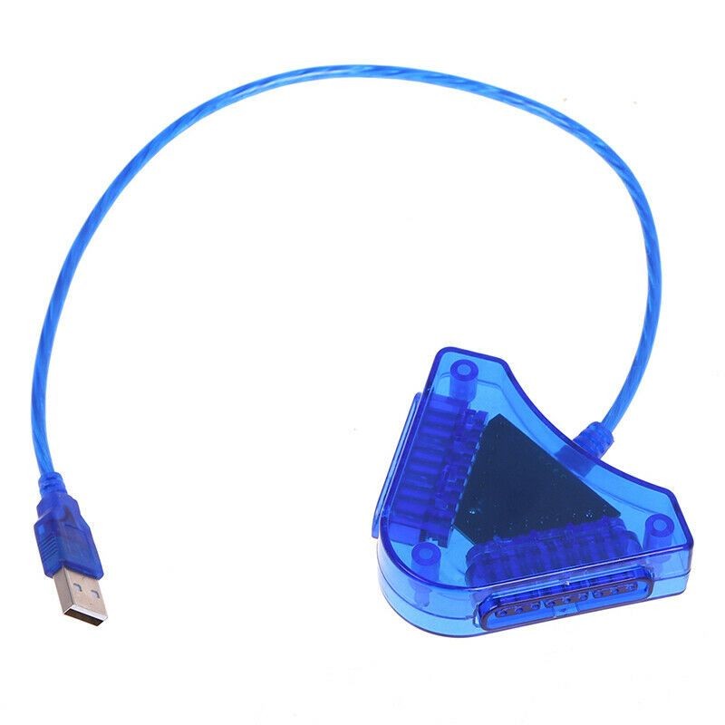 USB Gamepad Adapter for PlayStation Controllers, Dual Port Support & Vibration