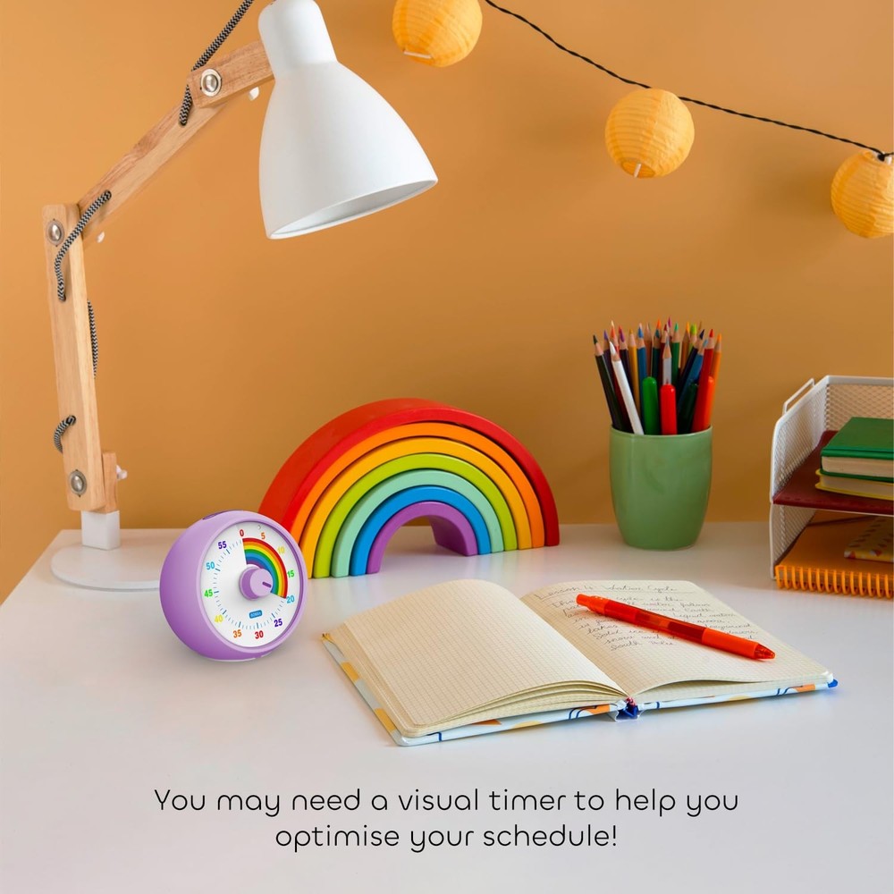 60-Min Visual Timer for Kids Classroom Office Kitchen Study - Silent Countdown