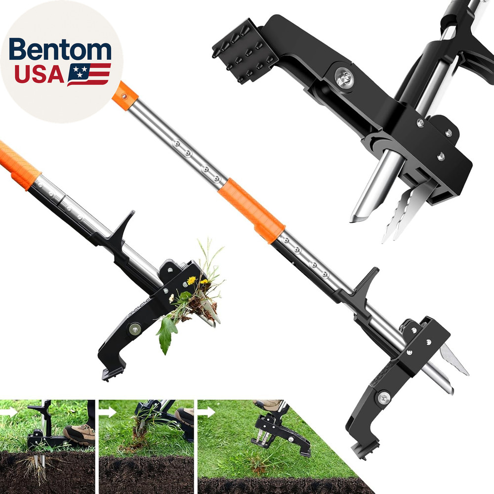 Weed Puller Tool, Heavy Duty Stand up Weed Puller with 39.3" Long Handle & Tough