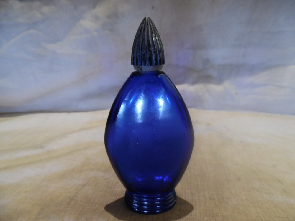 Bourjois Perfume Bottle Cobalt Blue Glass