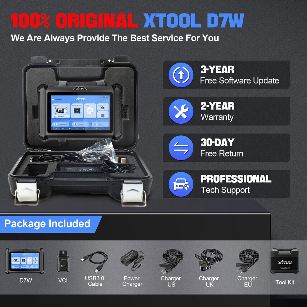 XTOOL USED D7W WIFI Connection OBD2 Diagnostic Scanner Bidirectional Key Coding