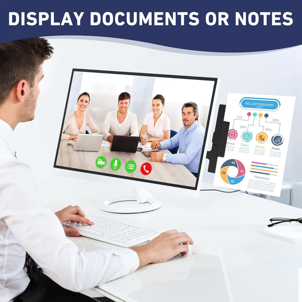Monitor Mount Document Clip, Document Holder for Typing Clips to Laptops & Monit