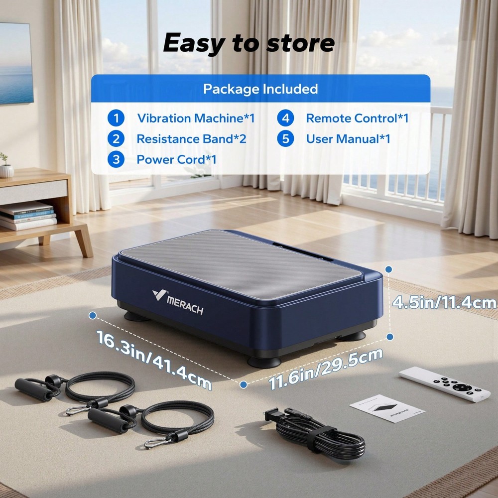 Mini Vibration Plate Exercise Machine Full Body Workout Platform Home Gym Blue