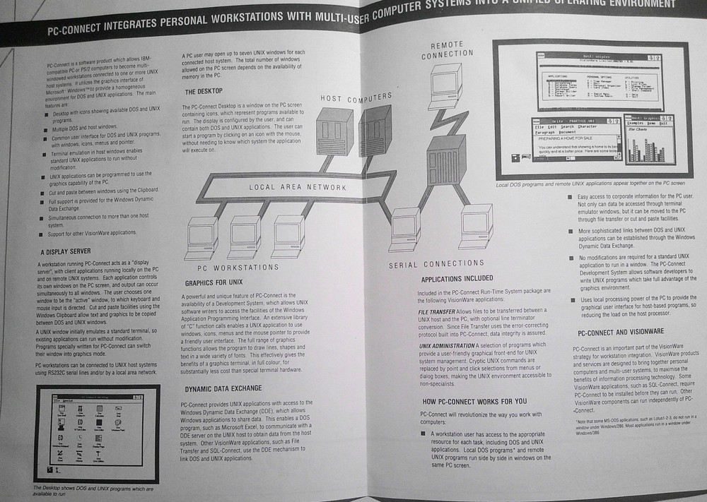 PC-Connect brochure [1988]. The Microsoft Windows interface to UNIX systems