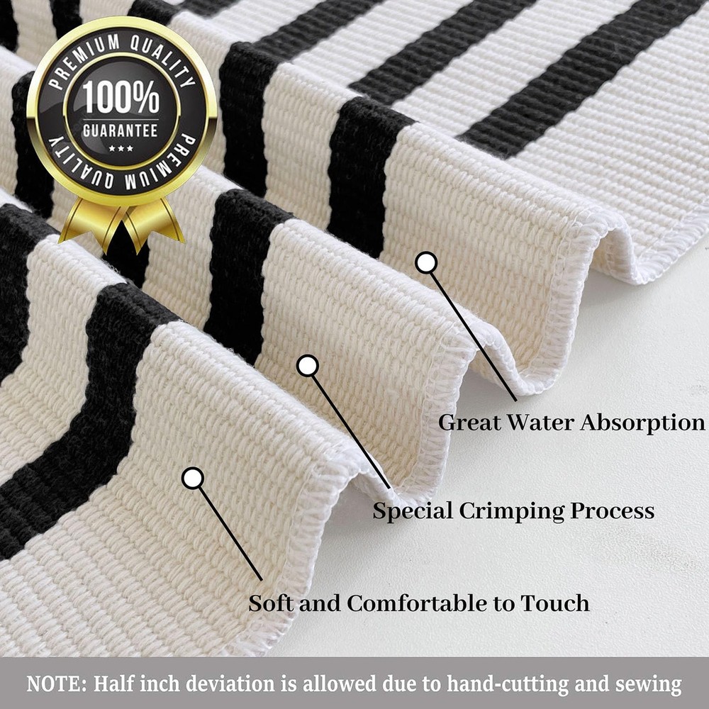 KILOCOCO Beige Striped 3' x 5' (Rectangular), Light and Black Stripe
