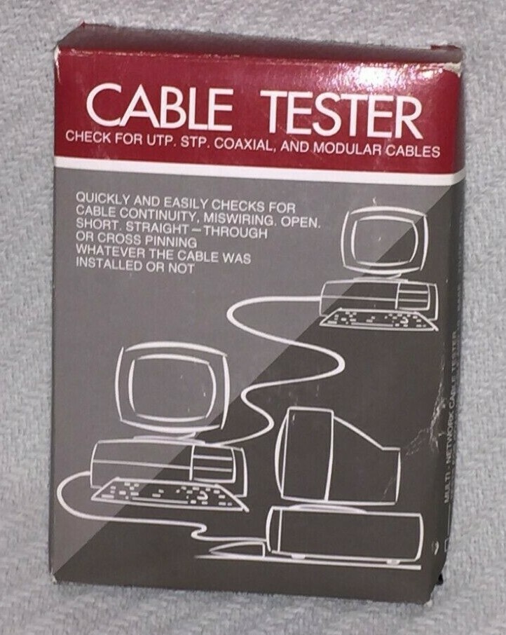 ENHANCED NETWORK CABLE TESTER NETWORK CABLE TERMINATOR MODEL #251452 IN ORIG BOX