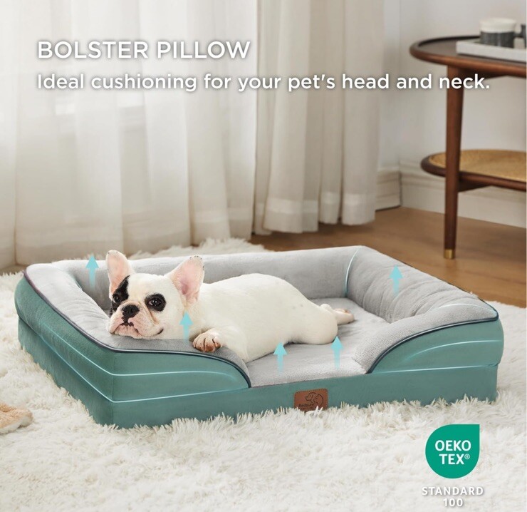Orthopedic Bed for Medium Dogs - Waterproof Dog Sofa Bed Medium, Grey