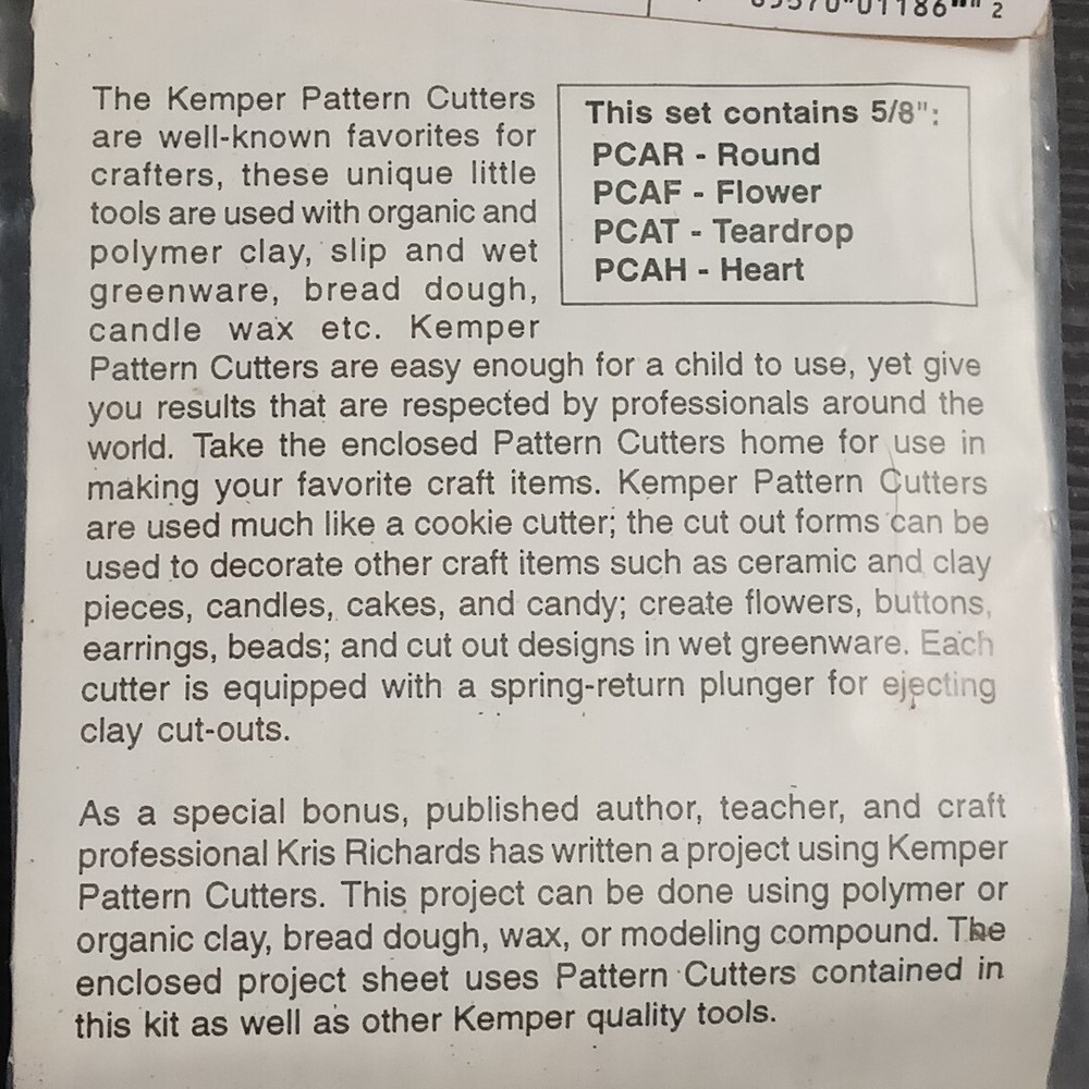 Kemper Tools Clay Cutters Pattern Cutter Set 3/4" Basic Set Made in USA