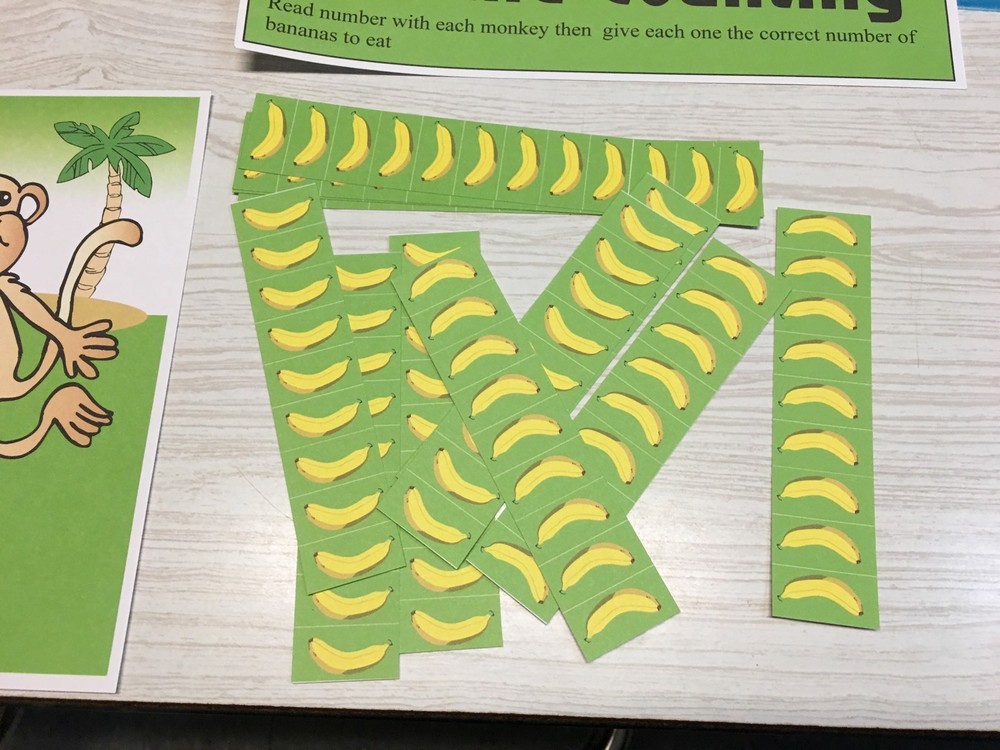 Banana Counting Learning Center- Math Mats MATS - Laminated Mats