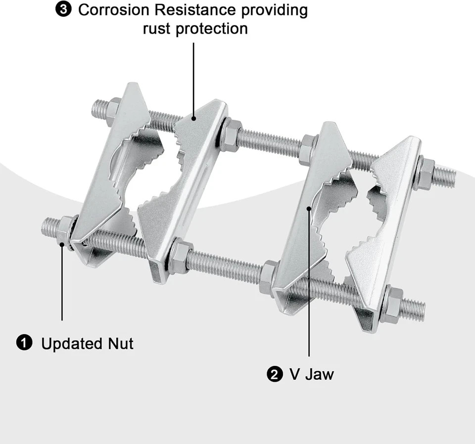 Double Antenna Mast Clamp - Heavy Duty Galvanized Iron Mount for Secure Pole-