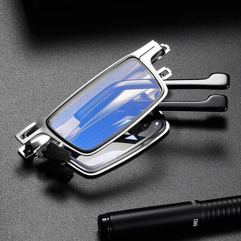 Foldable Reading Glasses Ultra Light Titanium Material Screwless Anti-Blue Light
