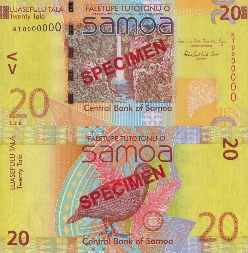 Samoa 20 Tala ND 2014 P 40b UNC SPECIMEN