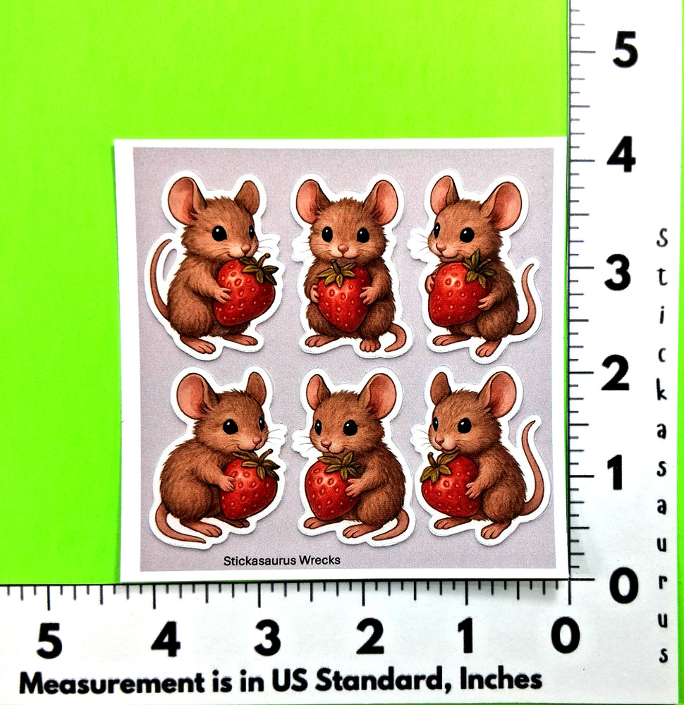 Mice & Strawberries Sticker Sheet