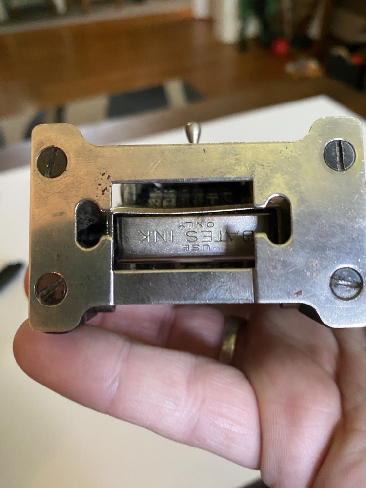 Vintage Numbering Machine Stamp Bates