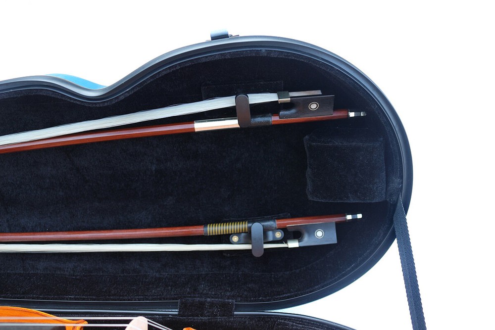 Blue Violin case 4/4 Light Strong Hard Shell Case with Straps 2 PCS Bow Holder