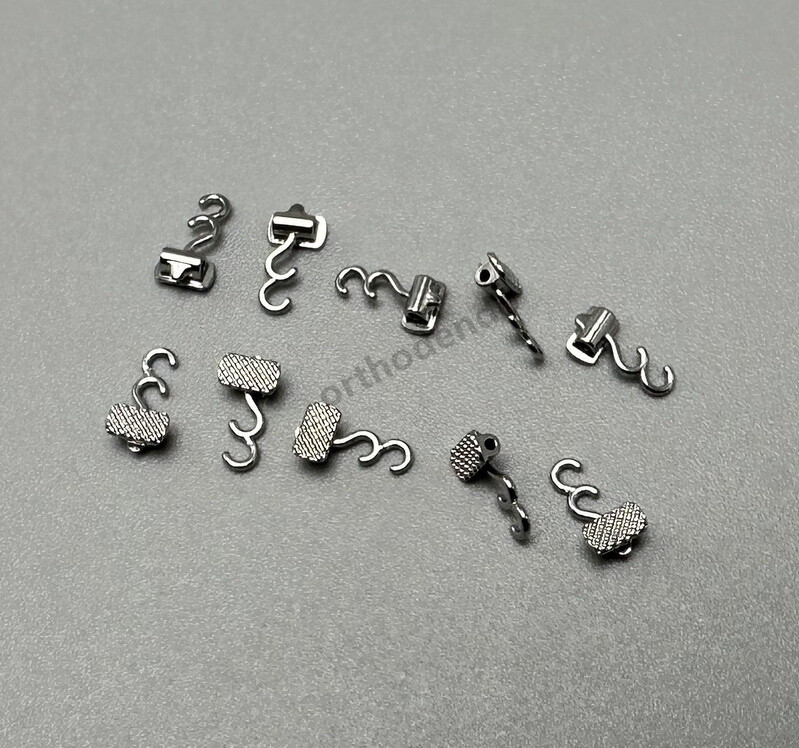 10pc/bagDental Orthodontic Crimpable Hooks Multi-Function Long Curved Left Right