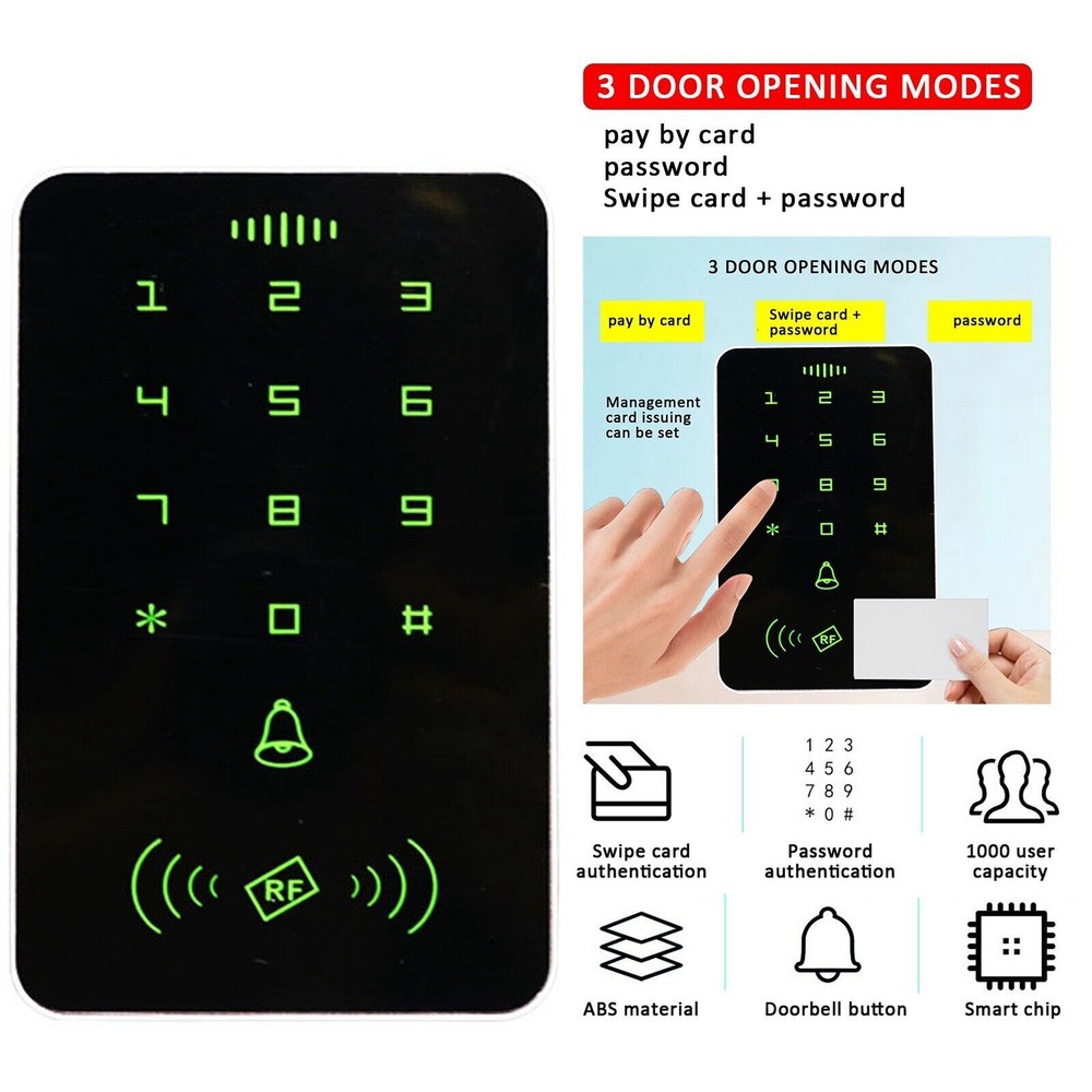 Smart Door Lock + RFID Card Reader Security Password Keypad Entry Access Control