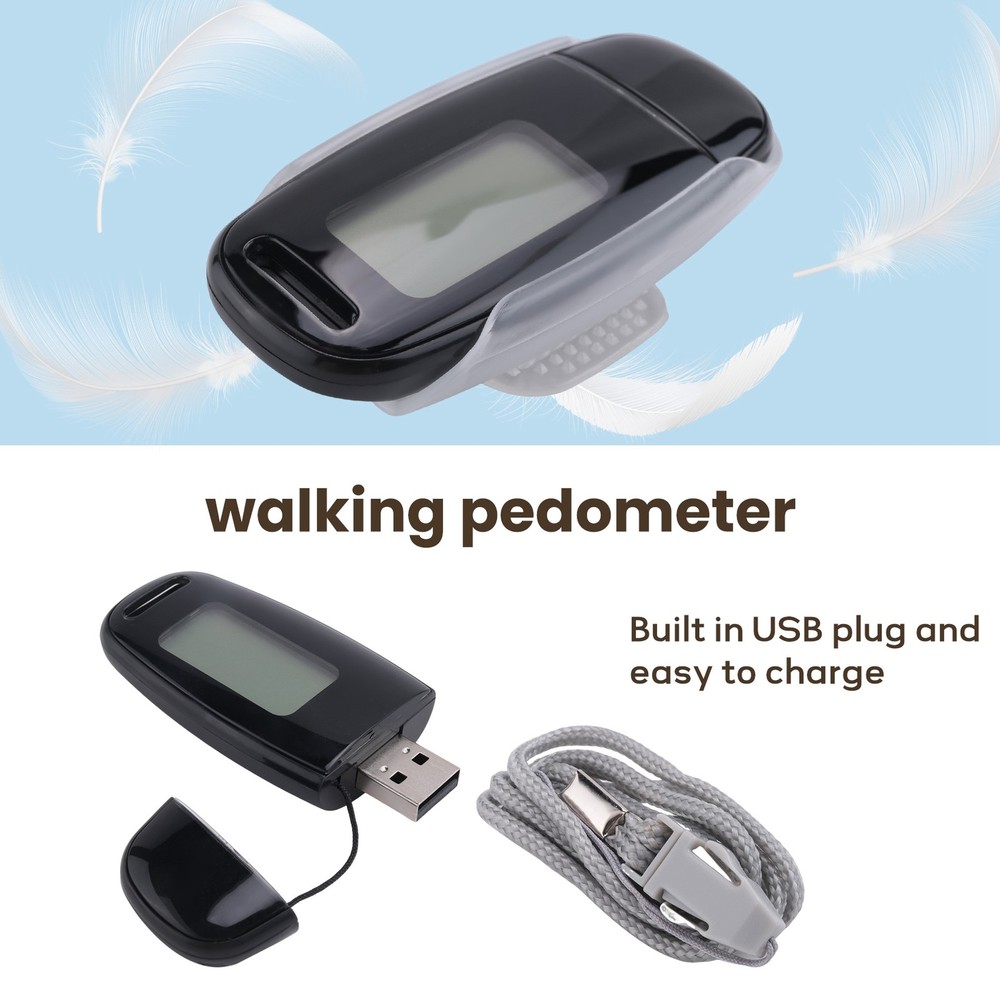 Simple Step Counter,Walking 3D Pedometer with Rechargeable Battery,Accurate9529