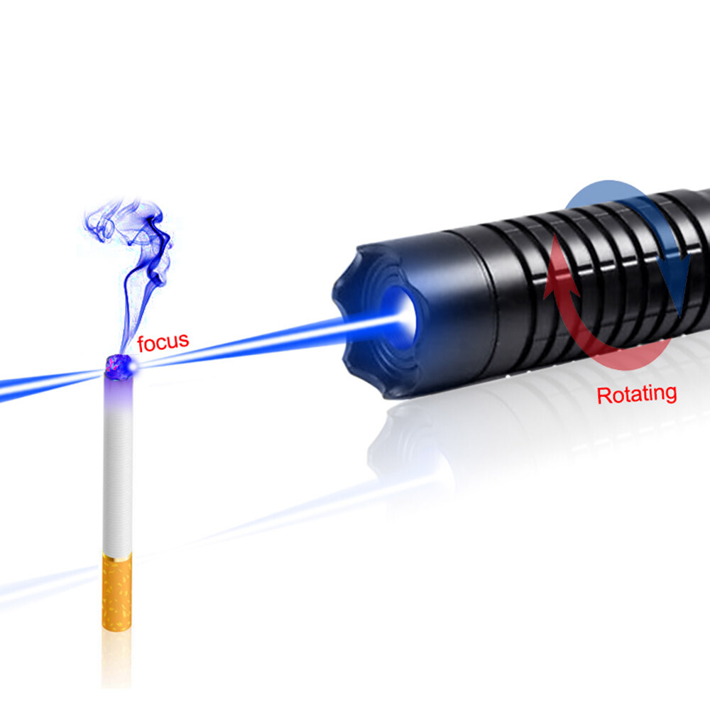 LMM6B 450nm Adjustable Focus Blue Laser Pointer Visible Beam Light & AL Case