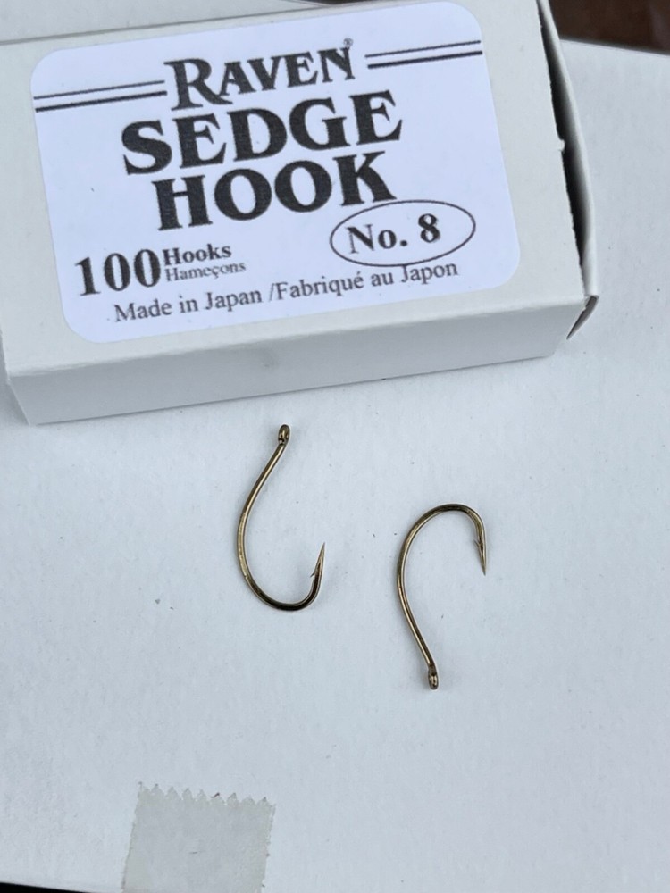 Raven Sedge  Hooks, Size # 8, Box of 100