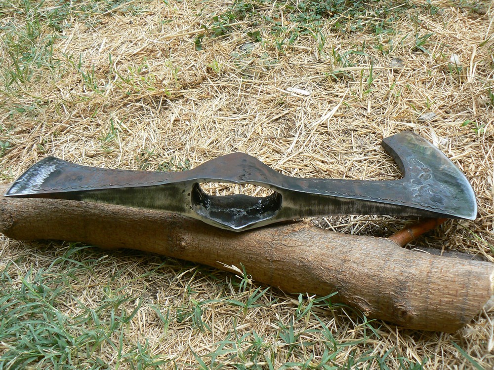 MUSEUM PATTERN HAND FORGED MEDIEVAL BATTLE WAR VIKING DOUBLE BIT BEARDED AXE #1