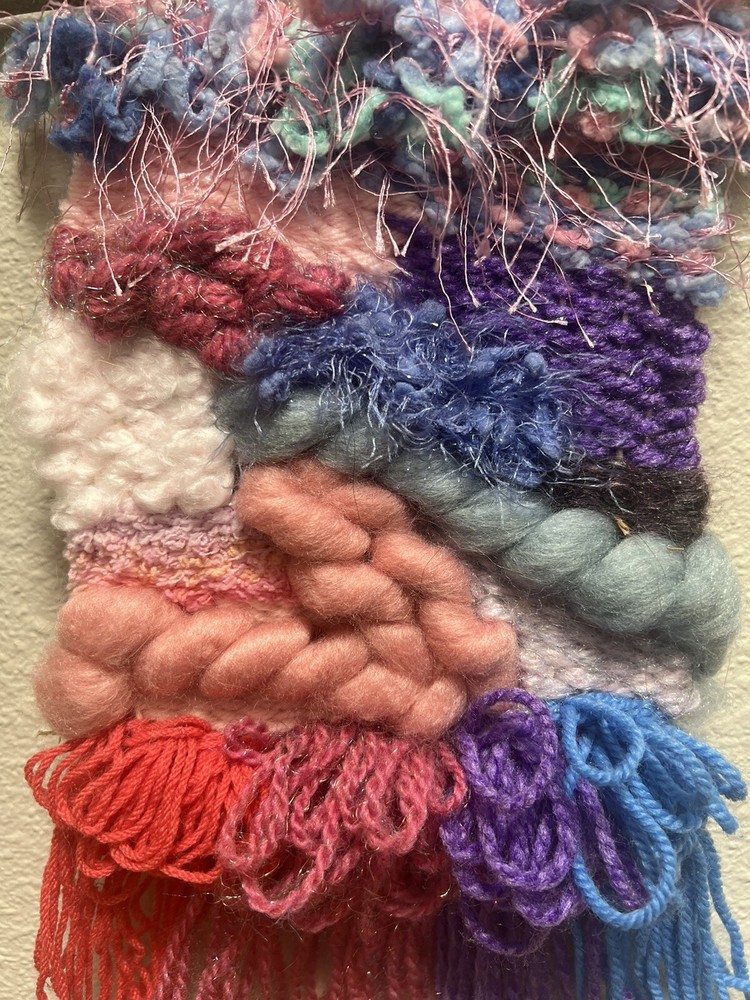 Rainbows in spring woven wall hanging
