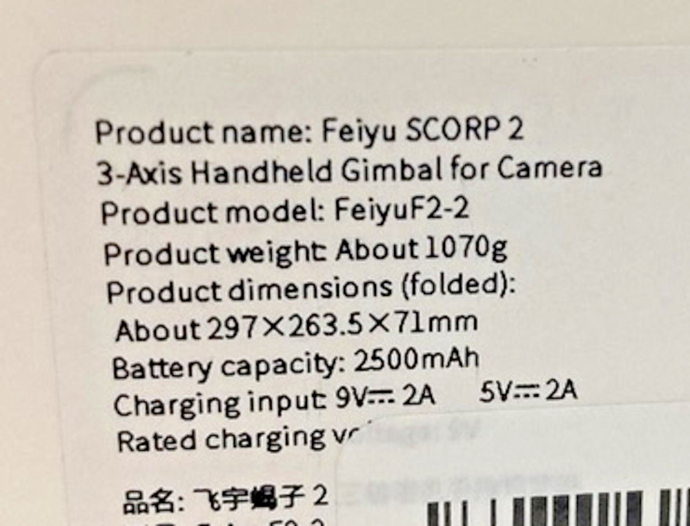 FeiyuTech SCORP 2 3-Axis Gimbal Stabilizer for Camera, AI Tracking, Bluetooth