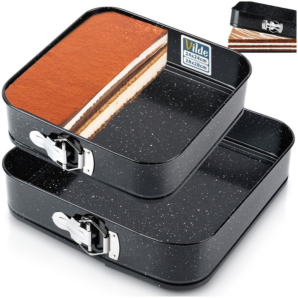 Springform pan granite 24 / 28 cm 2 pcs. Cake tin, flat base, baking tin,...