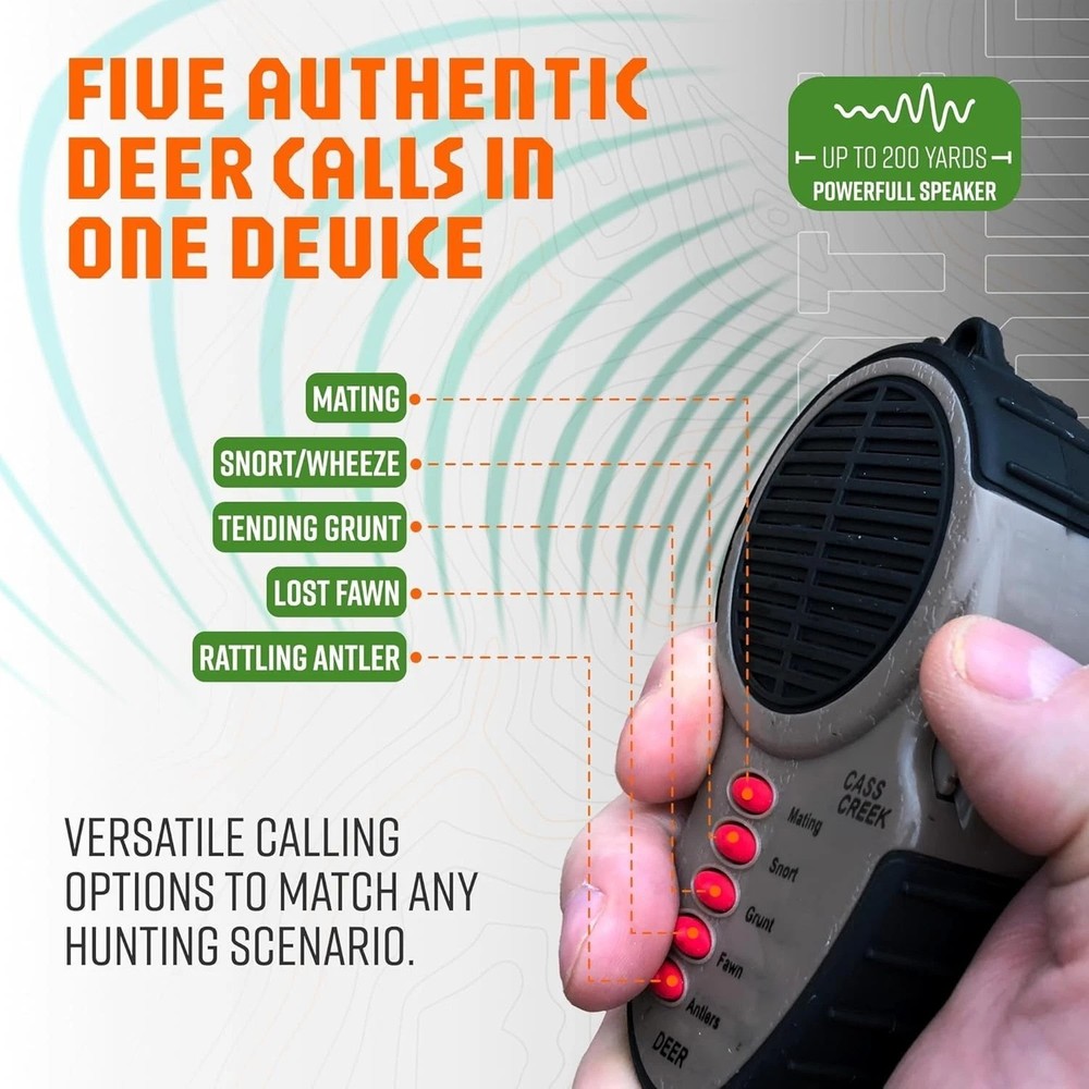 Ergo Call, Handheld Electronic Hunting Call, Compact Design, 5 Authentic Call...