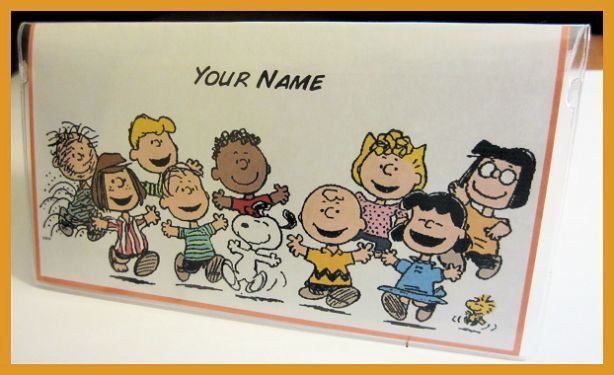 Cartoon Personalized vinyl Checkbook Cover