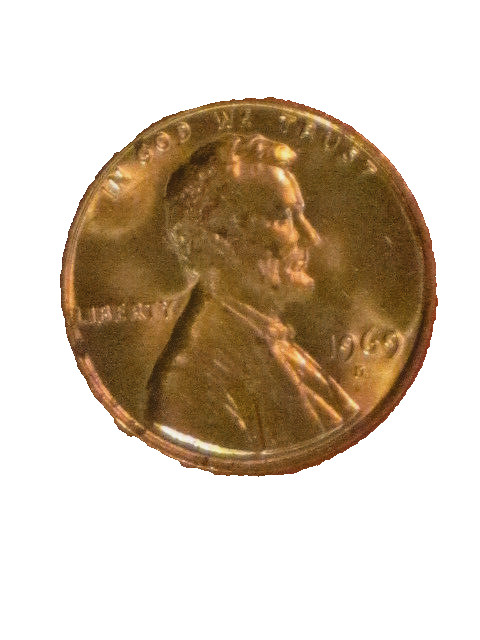 1969-D Small Cent - AU example